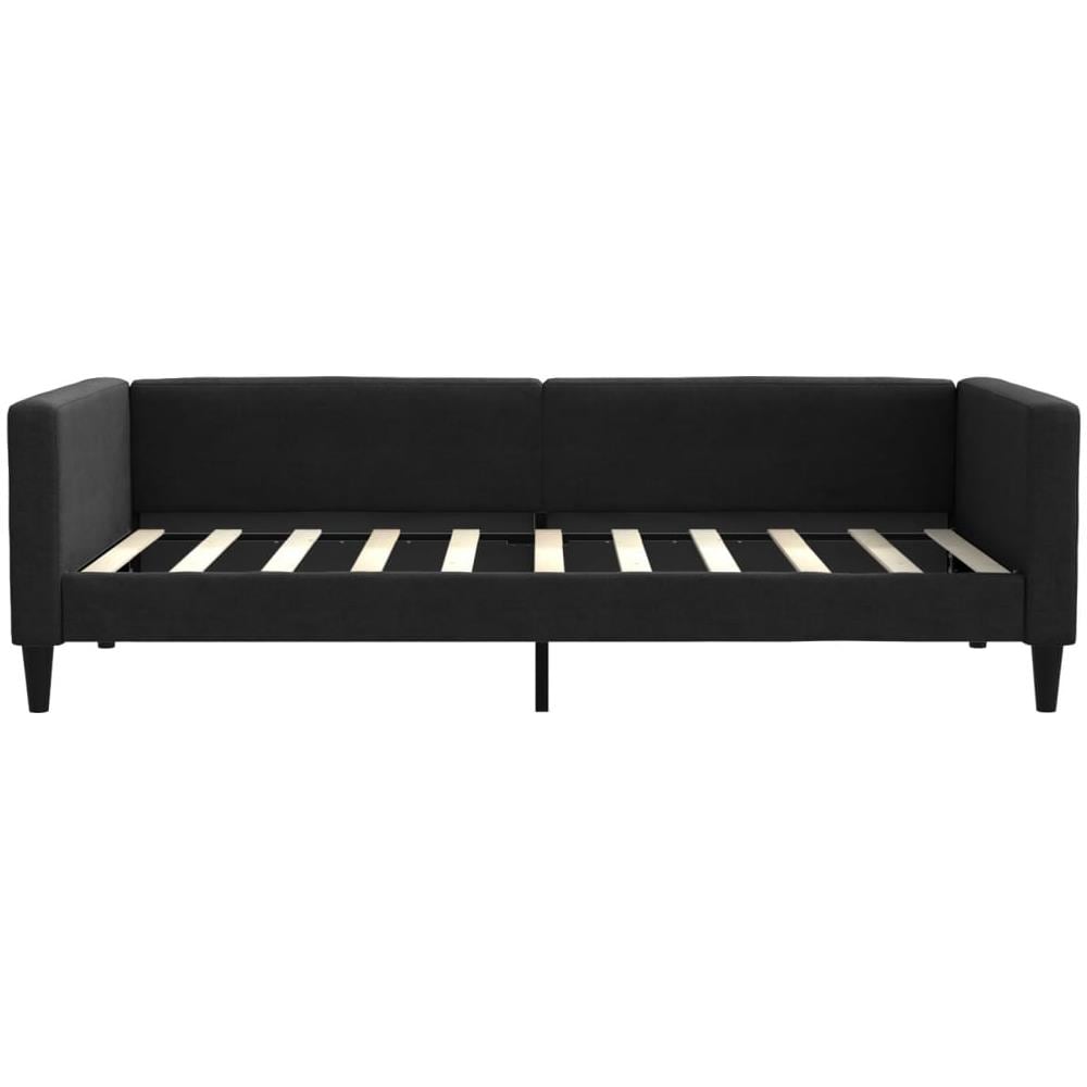 Letto Da Giorno Nero 90x190 Cm In Tessuto - Foto 2
