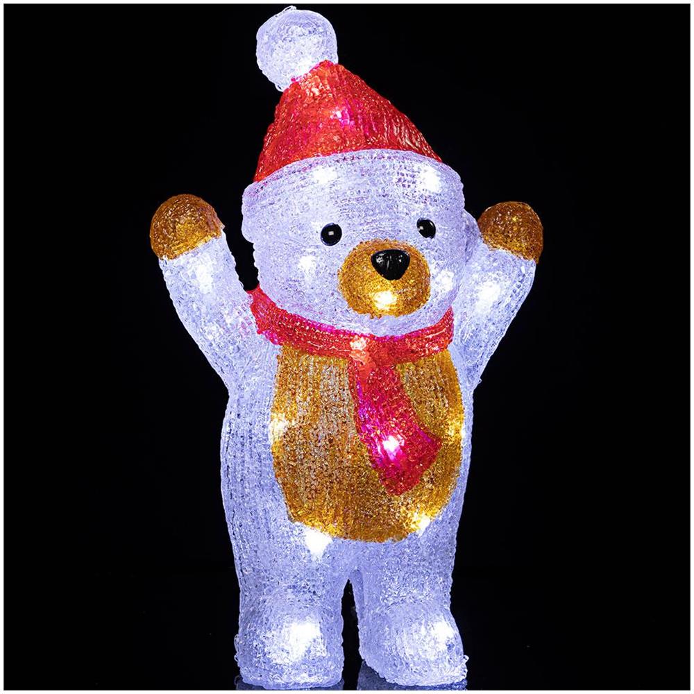 Orsetto Orso In Piedi Forma Acrilica Natalizio Led Illuminazione Esterni Interni - Foto 2