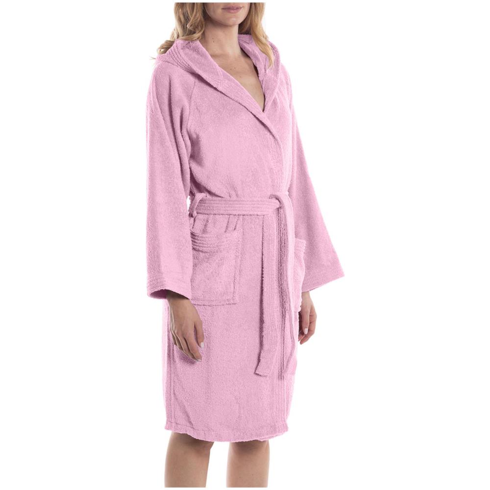 Accappatoio Con Cappuccio Spugnissima Minorca In Cotone Colore Rosa Misura S - Foto 3