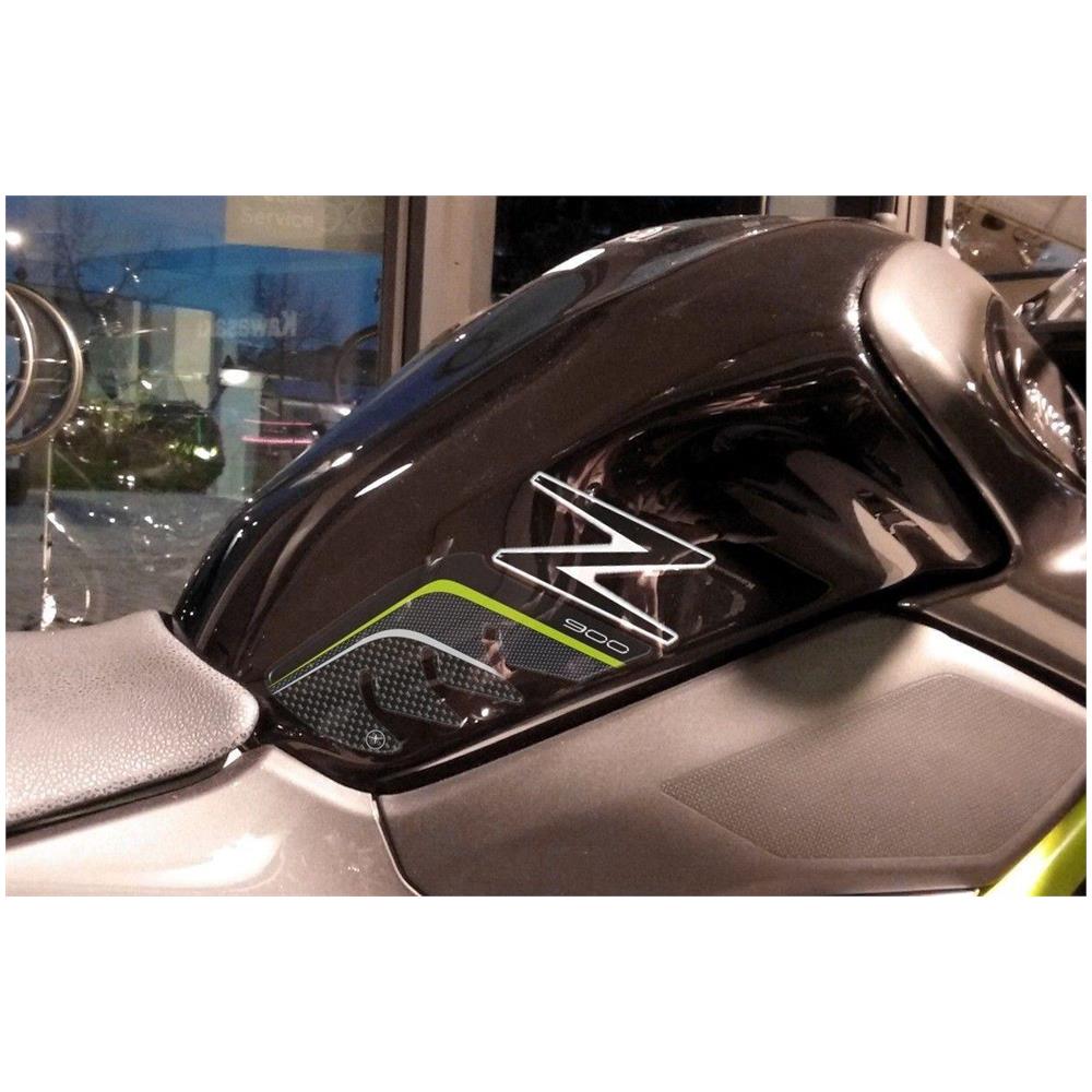 2 Protezioni Ginocchia 3D Laterali Serbatoio Compatibili Per Moto Kawasaki Z900 Verdi - Foto 2
