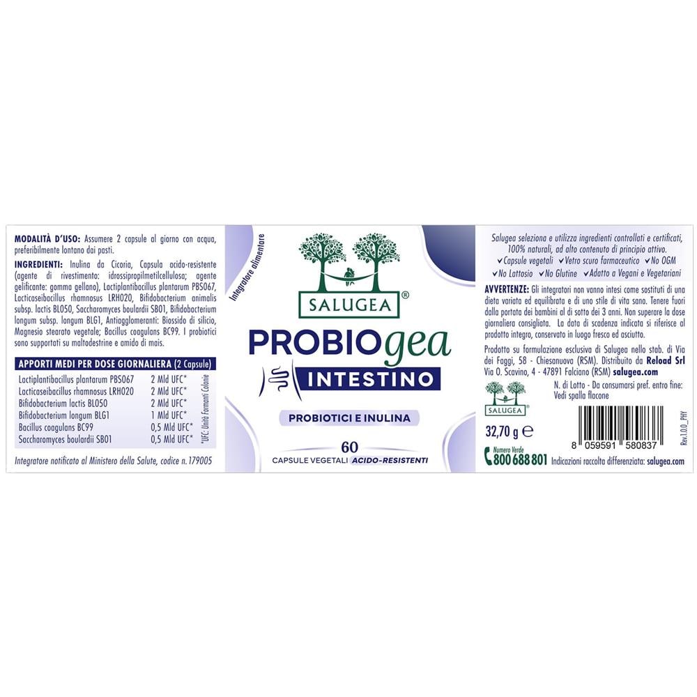 Probiogea Intestino Salugea 60 Capsule - Foto 1