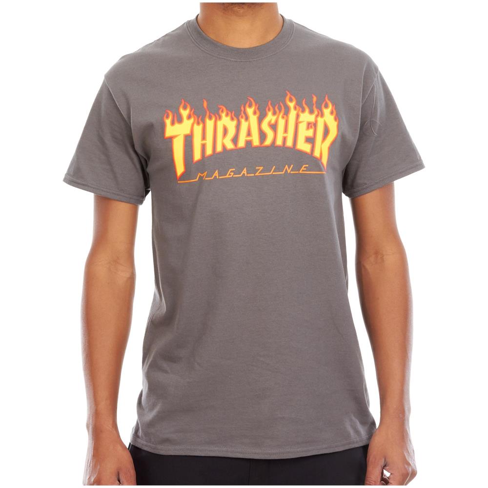 T-shirt Flame Logo Grigio (s, Grigio) - Foto 2