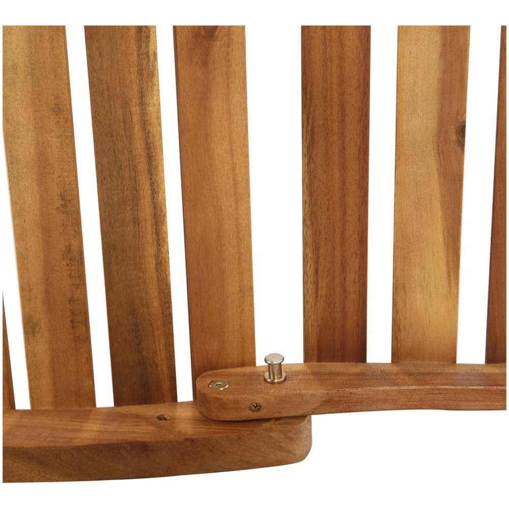 Lettino Prendisole con Cuscino in Legno Massello d'Acacia Crema - Foto 10