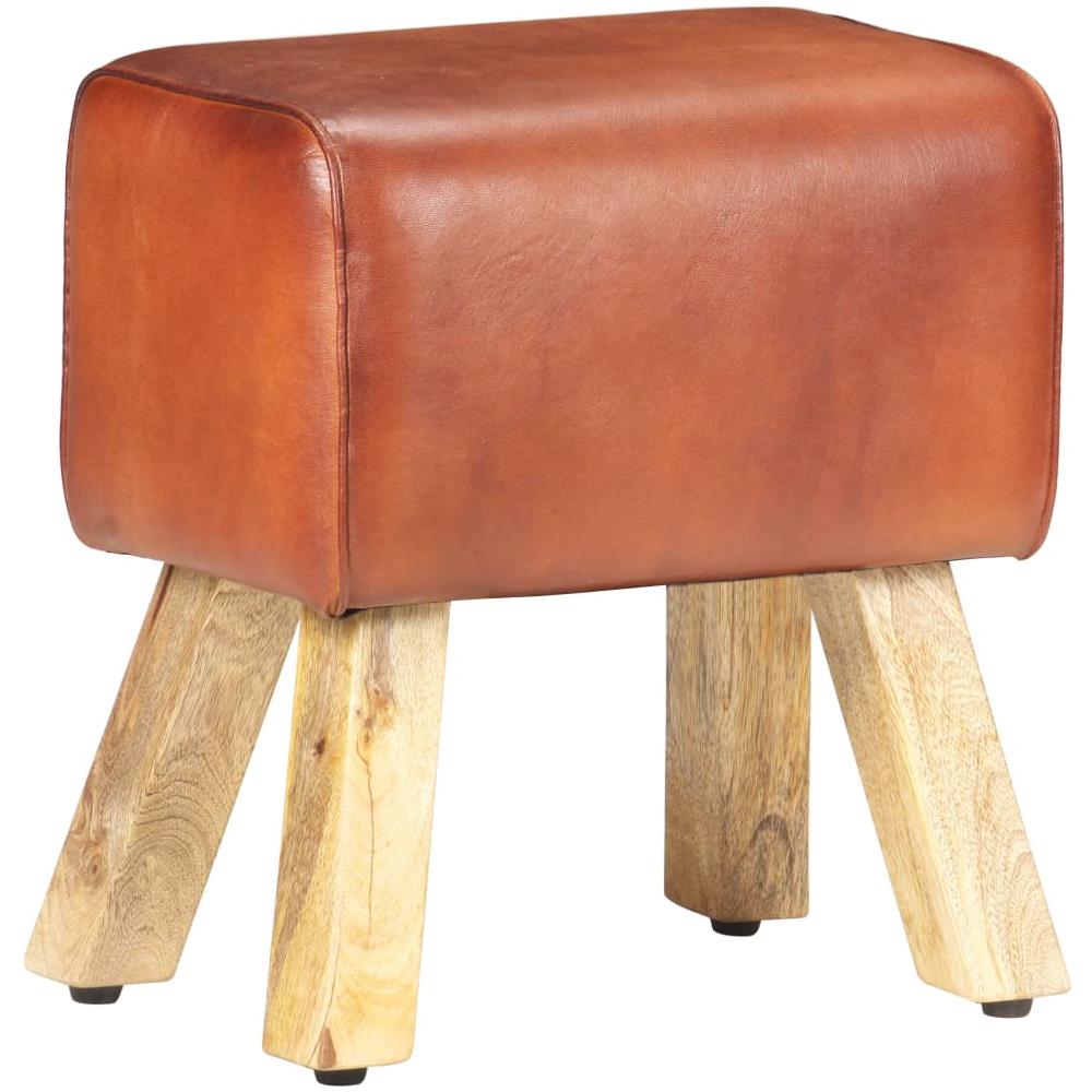 Panca da Palestra 38 cm Vera Pelle Marrone e Massello di Mango - Foto 8