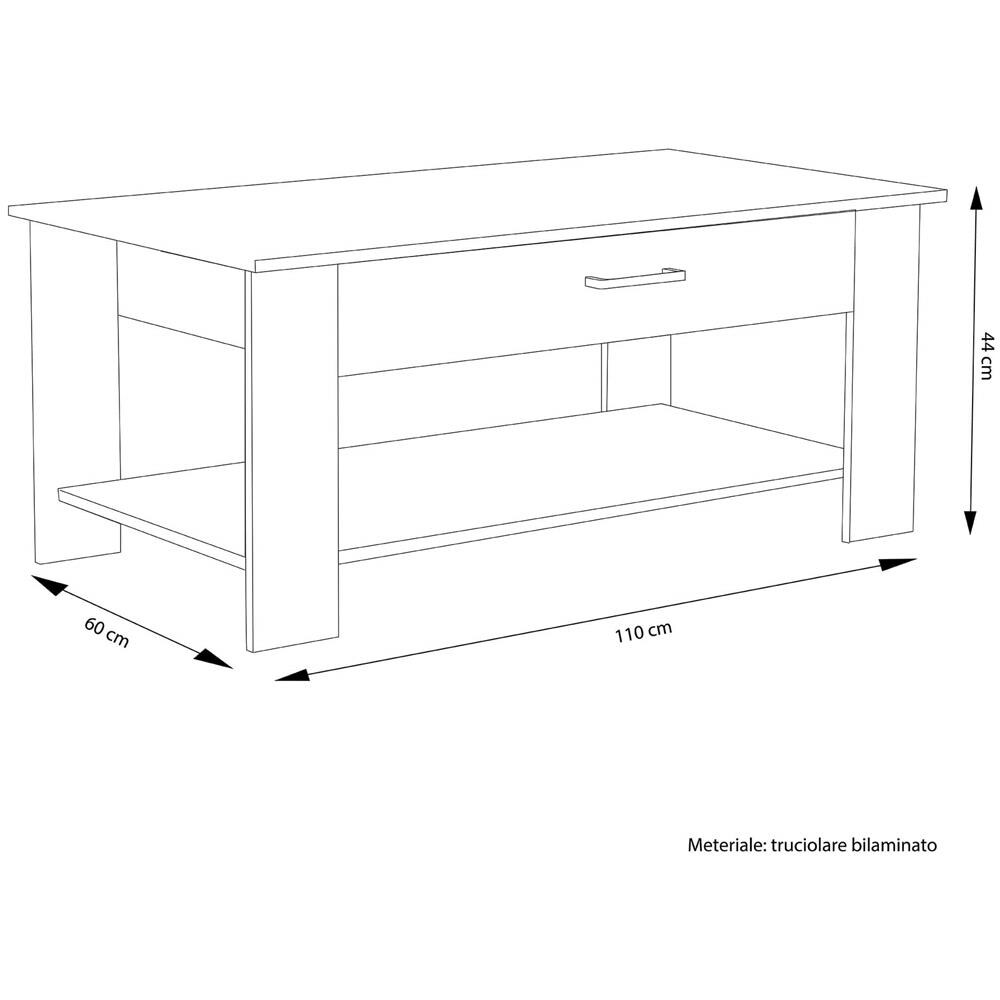 Berry - Tavolino Da Salotto Moderno Cm 110 X 60 X 44 H - Foto 4