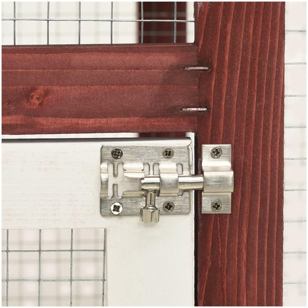 Conigliera Moca e Bianco 140x63x120 cm Legno Massello di Abete - Foto 2