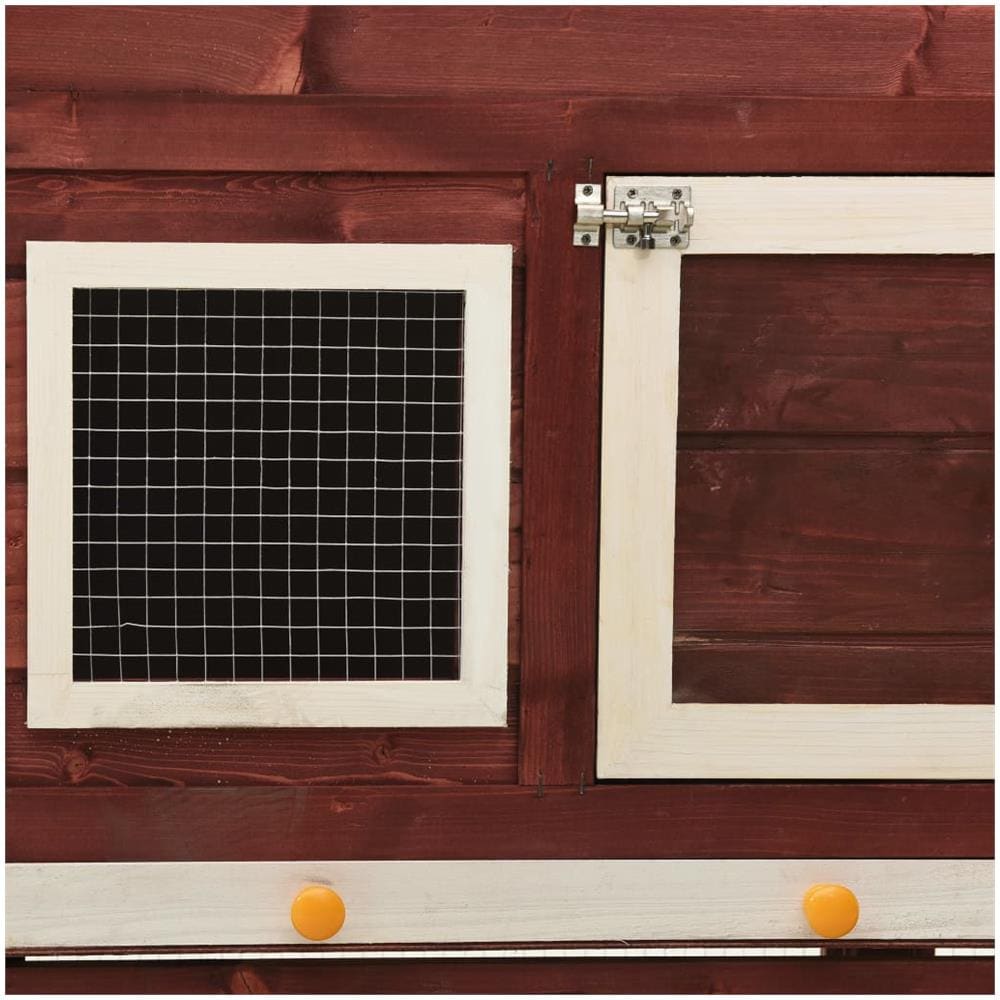 Conigliera Moca e Bianco 140x63x120 cm Legno Massello di Abete - Foto 3