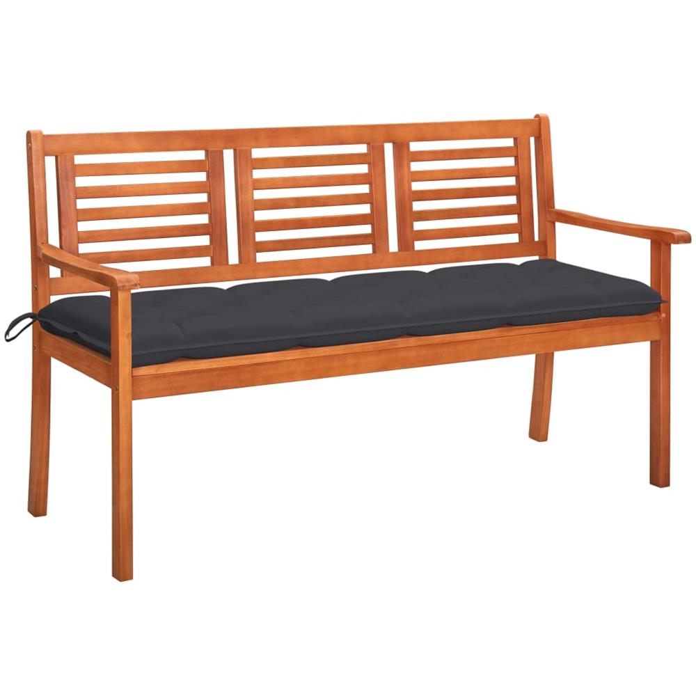 Panchina da Giardino e Cuscino 3 Posti 150cm Eucalipto Massello - Foto 1