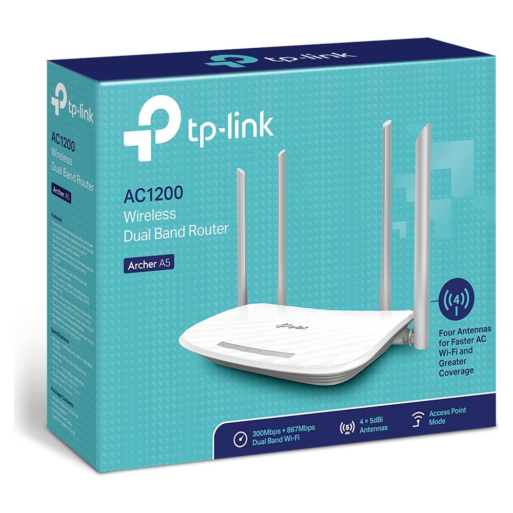 Router Wireless Archer A5 Dual-Band AC1200 4x Gigabit Ethernet LAN 4G Colore Bianco - Foto 4