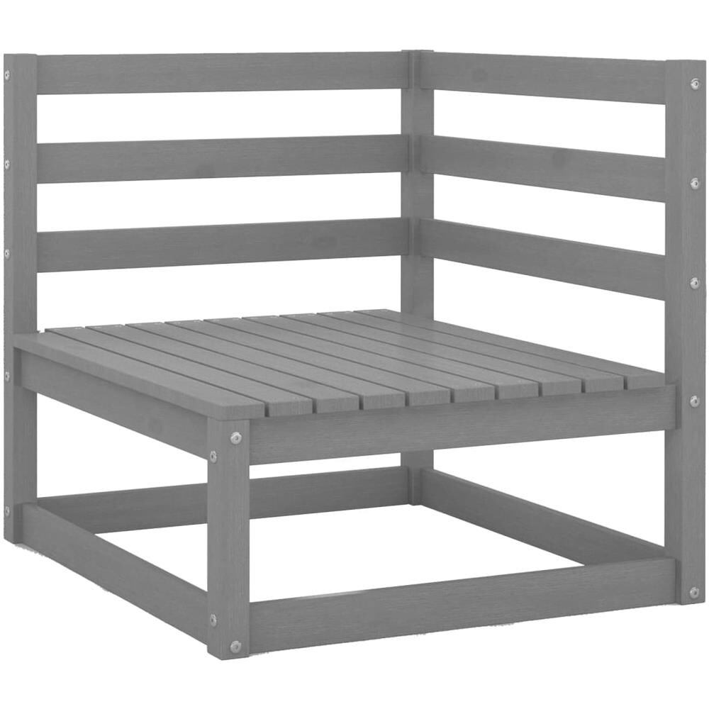 Set Divani Da Giardino 3 Pz Grigi In Legno Massello Di Pino - Foto 2