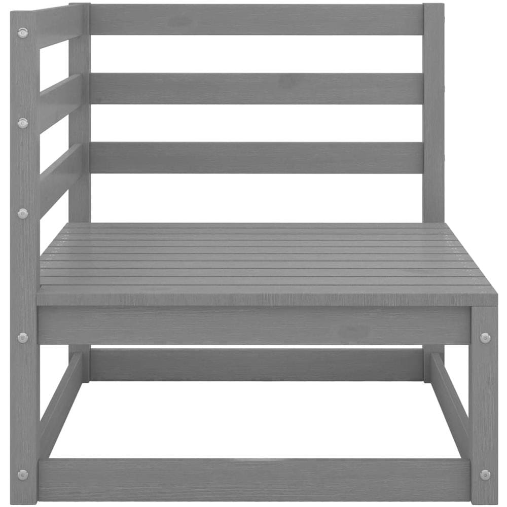 Set Divani Da Giardino 3 Pz Grigi In Legno Massello Di Pino - Foto 3