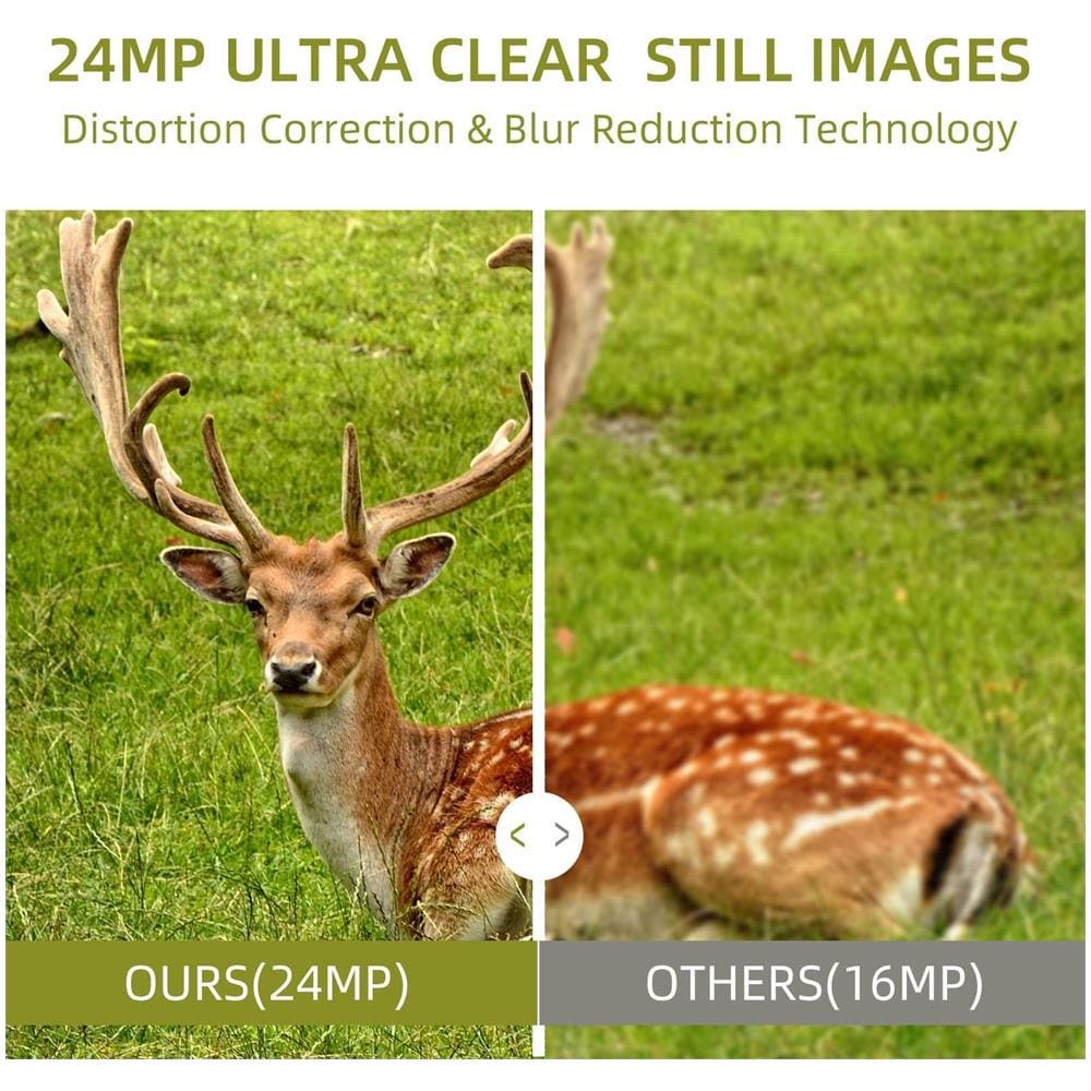 Telecamera Per Animali Selvatici, 24mp 1080p Backcountry Camera Con Visione Notturna, 0,2s Attivazione Del Movimento Per La Caccia All'aperto Trappola Orologio (verde) - Foto 2