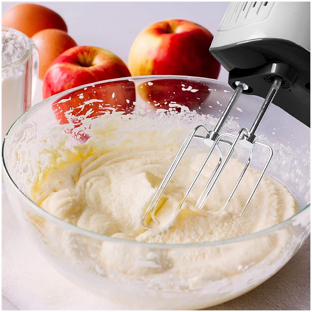 Hm4 / sr Sbattitore Elettrico A Mano 400 W - Frusta Elettrica 5 Velocità - Porta Accessori Incluso - Sbattitori, Ganci E Frusta Inclusi - Ideale Per Dolci / Torte / Creme / Pasticceria - Foto 2