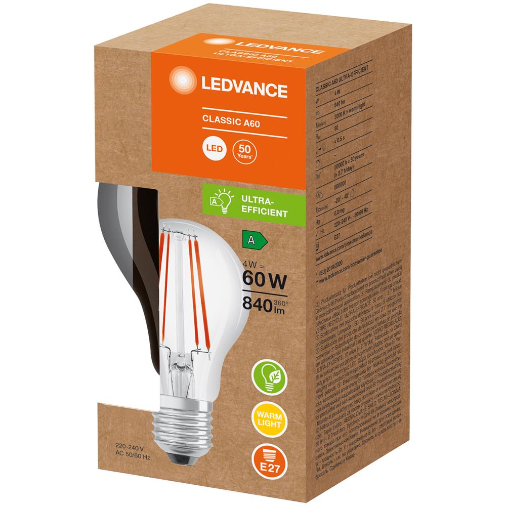 Vintage 1906 Led / Lampada Led, Design Retro, Tecnologia A Filamento, Con Attacco A Vite: E27, Dimmerabile, 7 W, 220…240 V, 54 W Sostituzione, Chiaro, Warm White, 2400 K, 1confezione - Foto 2