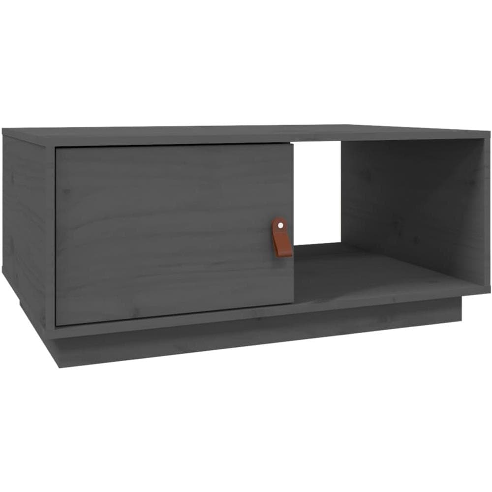 Tavolino Da Salotto Grigio 80x50x35,5 Cm Legno Massello Di Pino - Foto 2