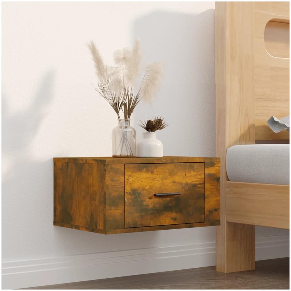 Comodino A Muro Rovere Fumo 50x36x25 Cm - Foto 1