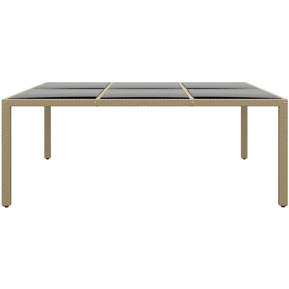 Tavolo Giardino 200x150x75 Cm Vetro Temperato Polyrattan Beige - Foto 2