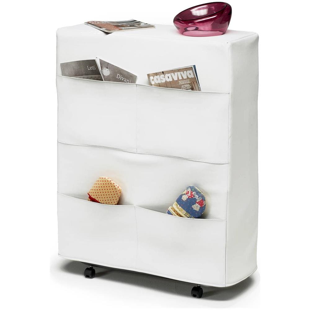 Letto Pieghevole Betta, Brandina Singola Ortopedico E Pieghevole, 100% Made In Italy, Branda Con Cover In Ecopelle, Con Materasso Cm 80x190 Incluso, Bianco - Foto 2