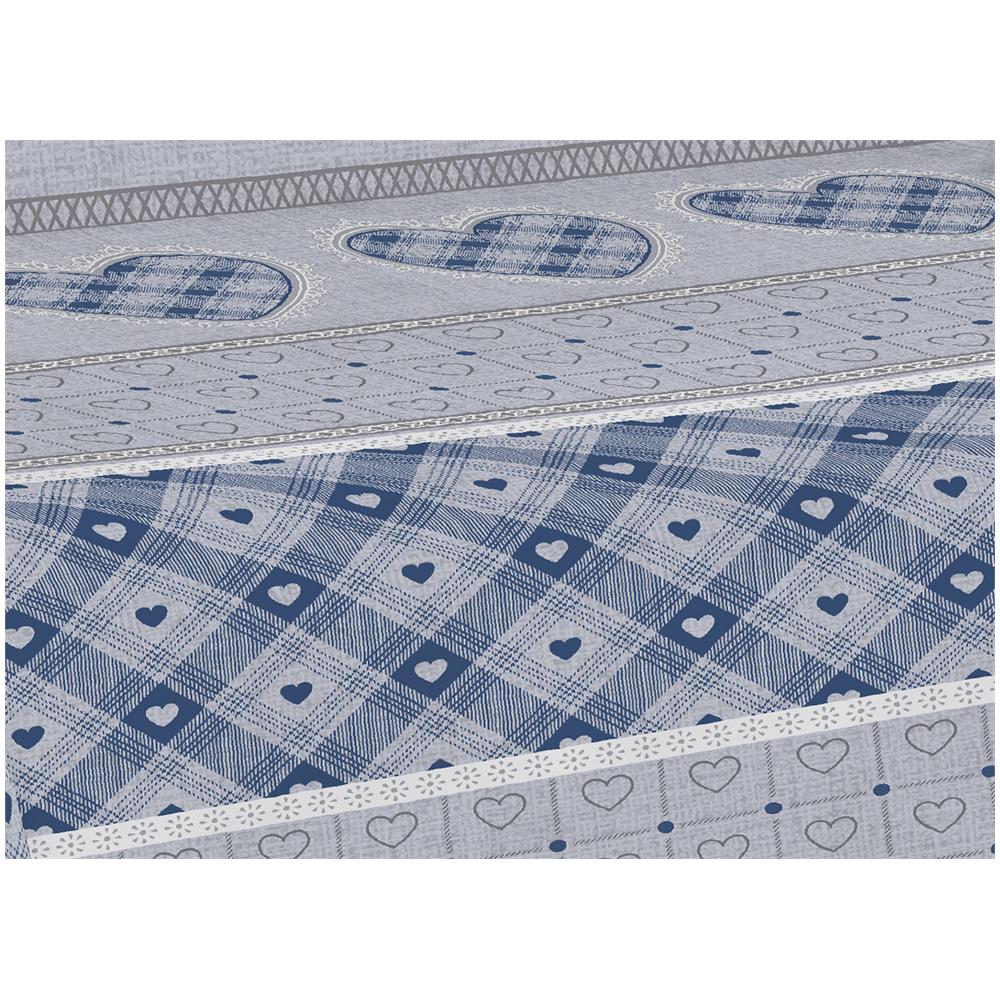 Telo Arredo Multiuso Linea Pensieri Delicati In Cotone Disegno Chalet Matrimoniale Blu - Foto 5