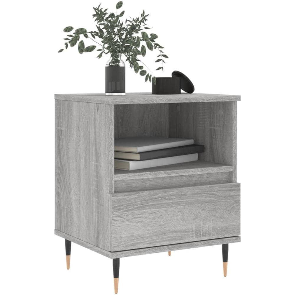 Comodini 2pz Grigio Sonoma 40x35x50 Cm In Legno Multistrato - Foto 3