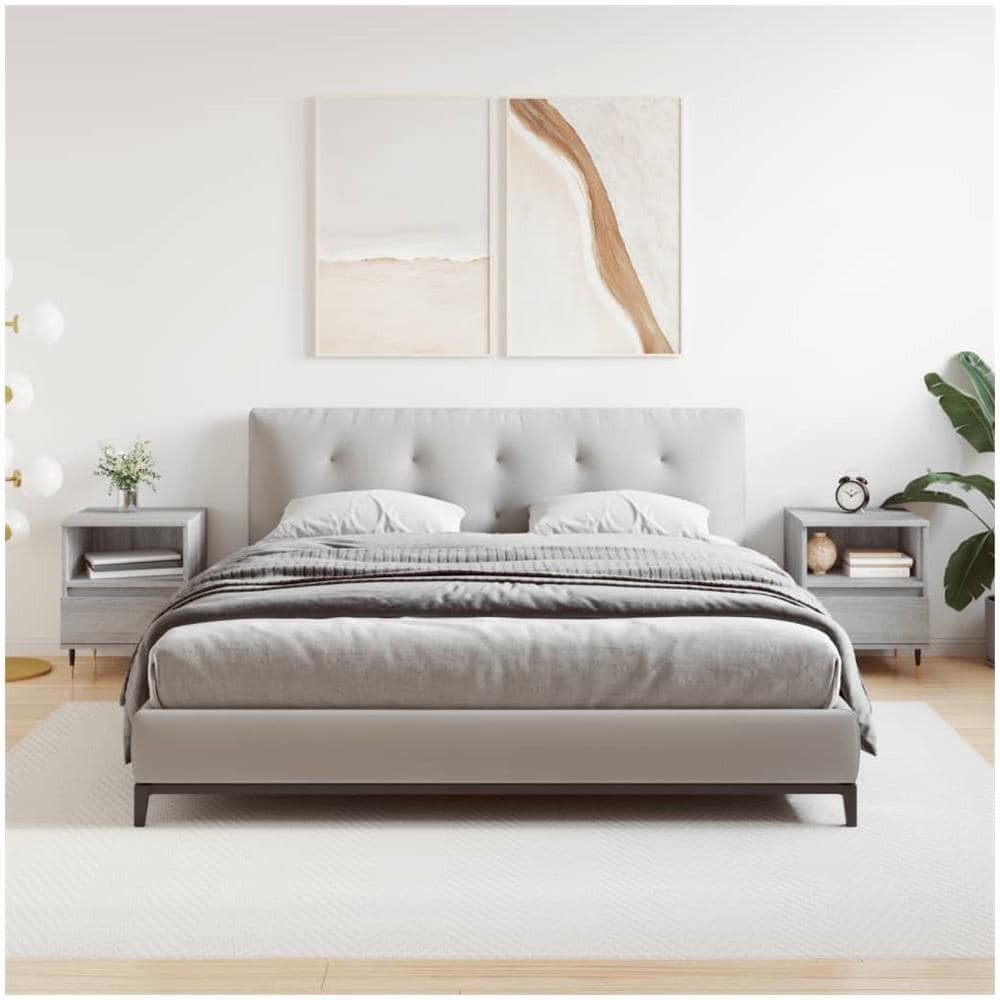 Comodini 2pz Grigio Sonoma 40x35x50 Cm In Legno Multistrato - Foto 1