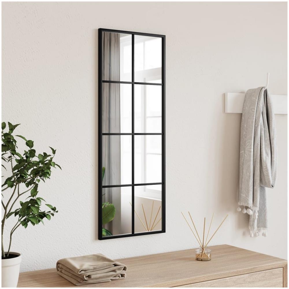 Specchio Da Parete Nero 30x80 Cm Rettangolare In Ferro - Foto 1