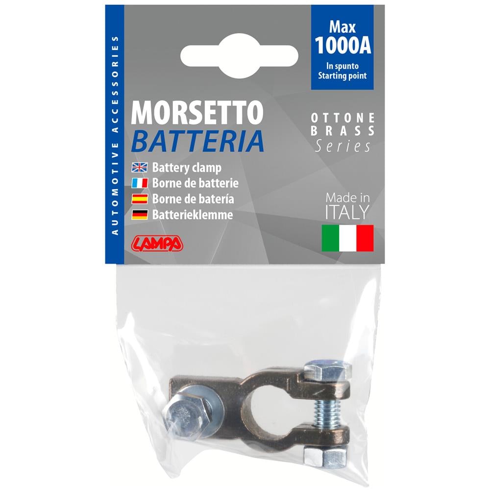 Morsetto Batteria Rinforzato; Fissaggio Cavo A Capocorda Su Vite - Foro Capocorda ? 8 Mm - Polo Negativo - Foto 2