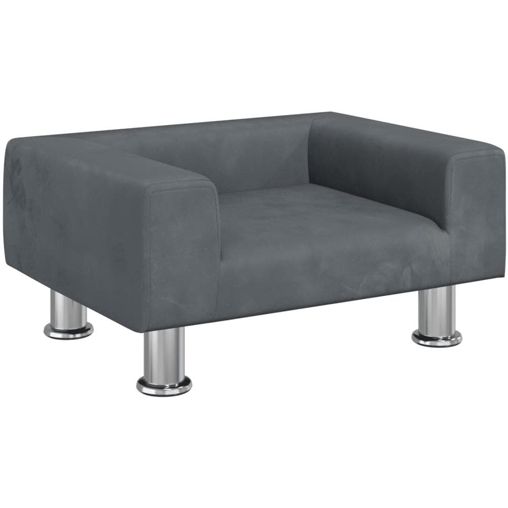Divano Per Bambini Grigio Scuro 50x40x26,5 Cm In Velluto - Foto 1