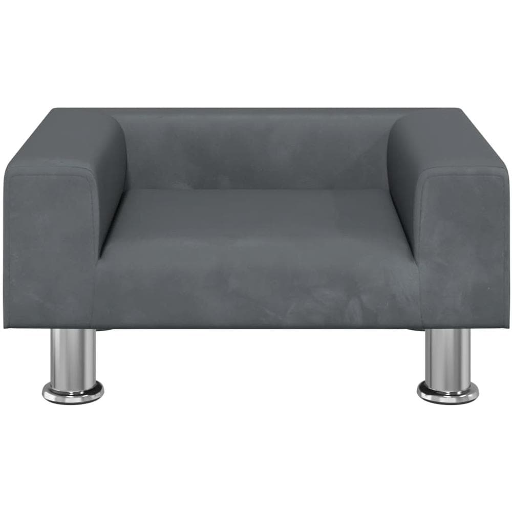 Divano Per Bambini Grigio Scuro 50x40x26,5 Cm In Velluto - Foto 2