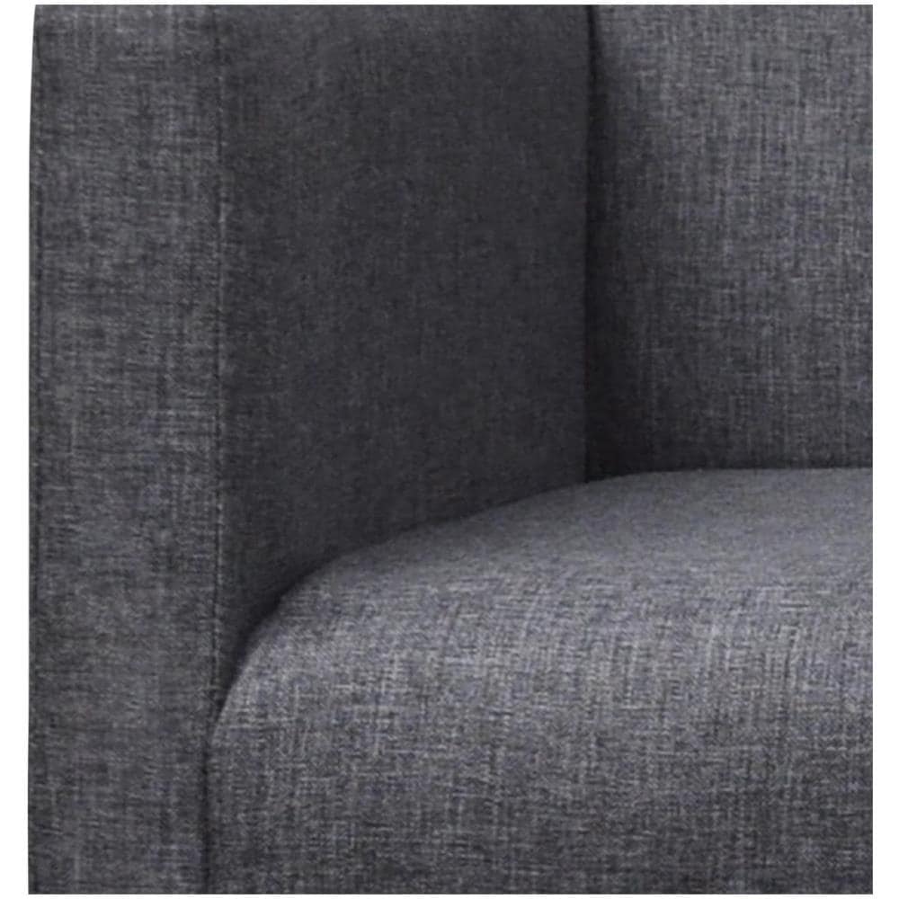 Panca con Cuscino Imbottito in Tessuto e Legno Grigio Scuro - Foto 2