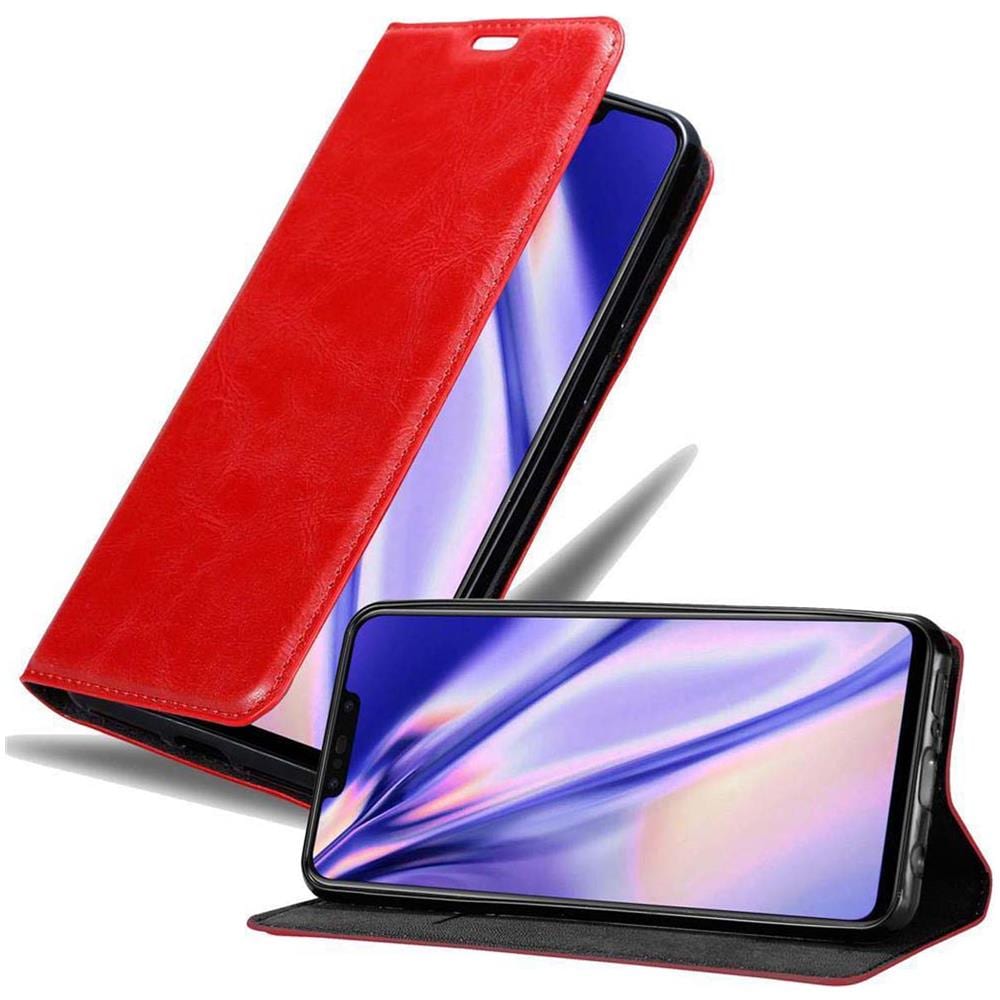 Custodia Compatibile Con Huawei P Smart Plus In Rosso Mela - Coperchio Protettiva Con Chiusura Magnetica, Funzione Stand E Tasca Per Le Carte - Foto 1