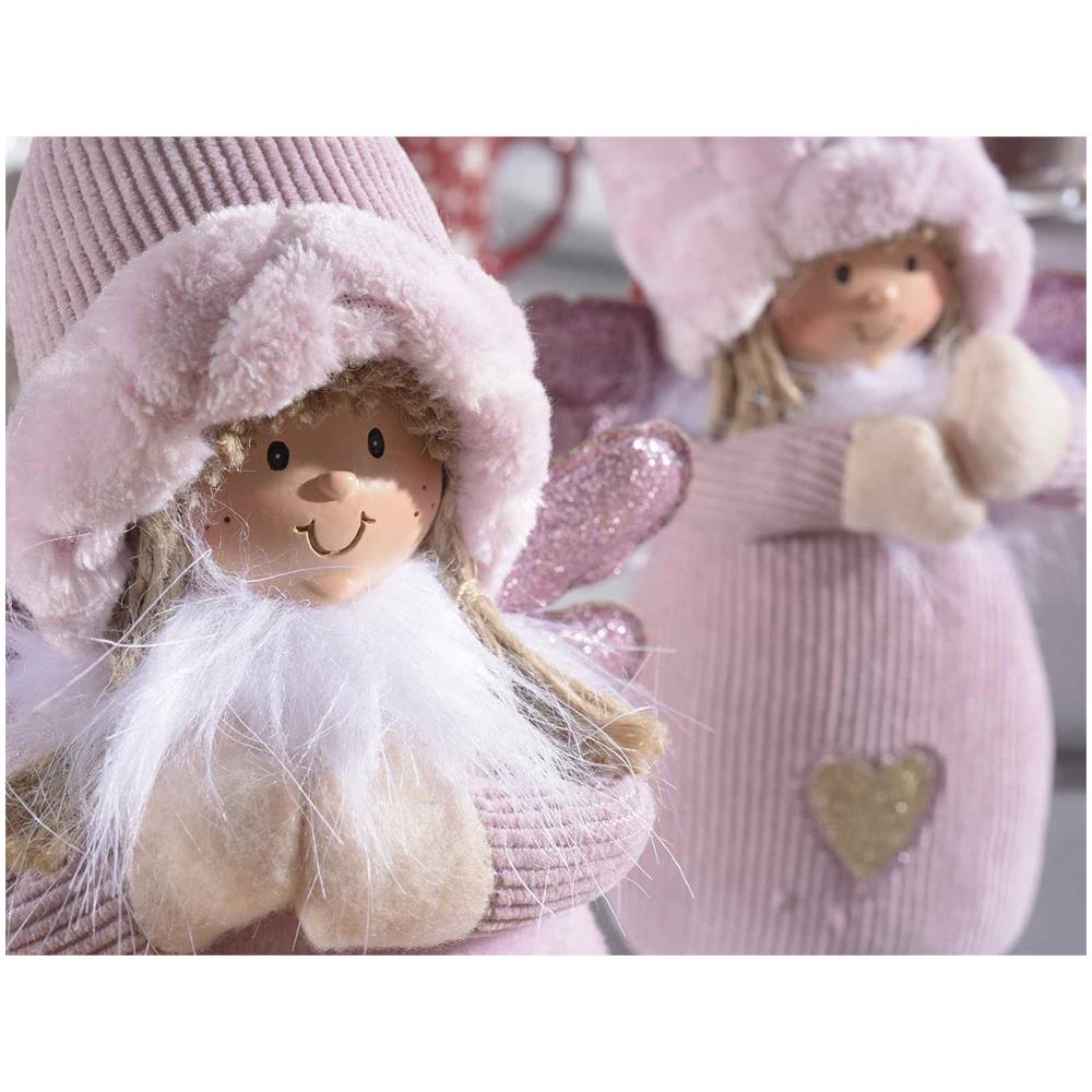 Set Due Angioletti Natalizi In Peluche Da Appoggiare Decorazione Per Vetrine Negozi E Casa - Foto 2