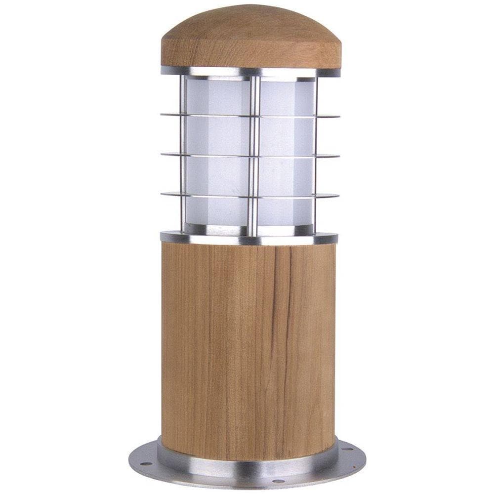 Paletto Luminoso Da Esterno 1 Luce Acciaio Inox, Teak Ip55, E27 - Foto 1