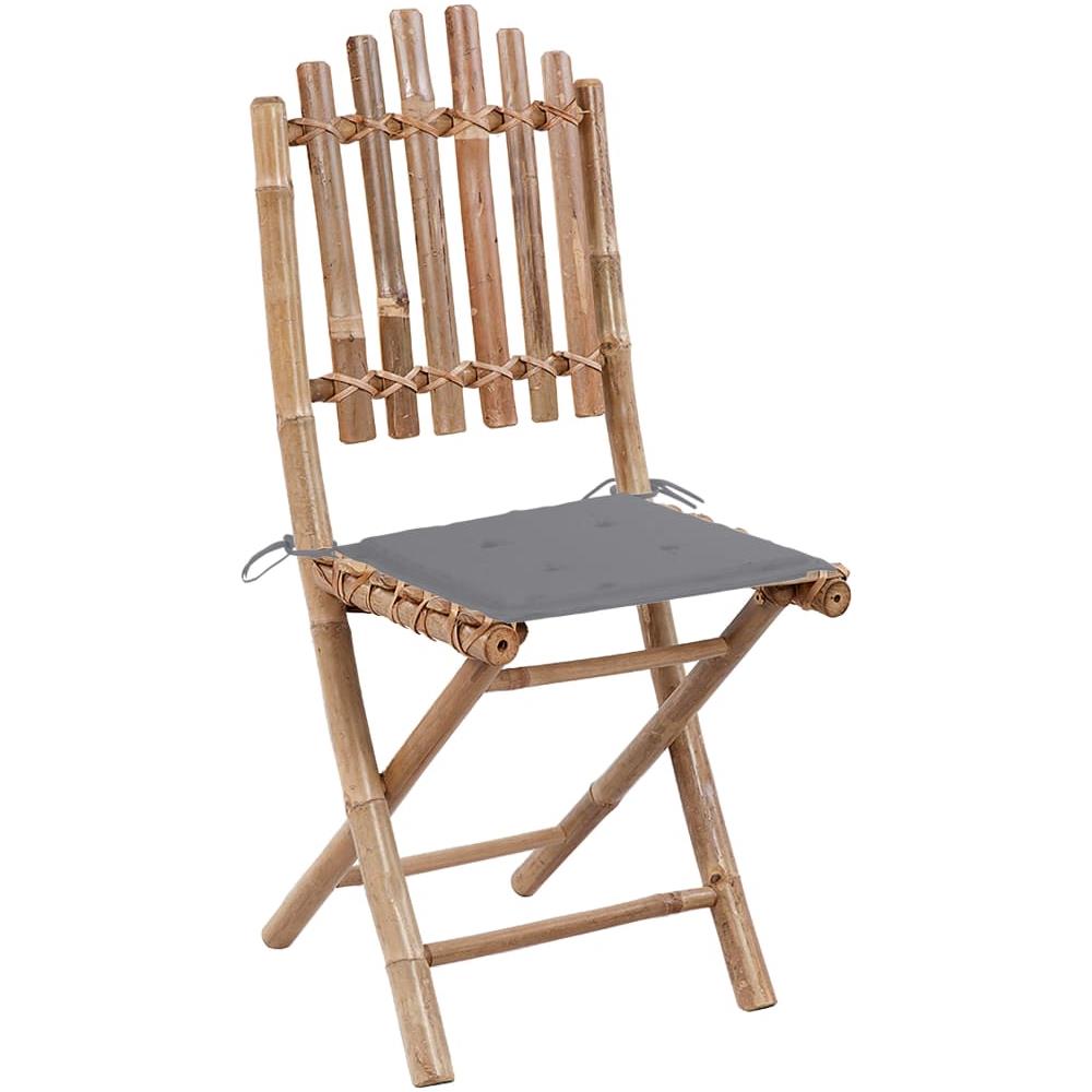 Set Da Pranzo Da Giardino 5 Pz Pieghevole Con Cuscini In Bamb? - Foto 3