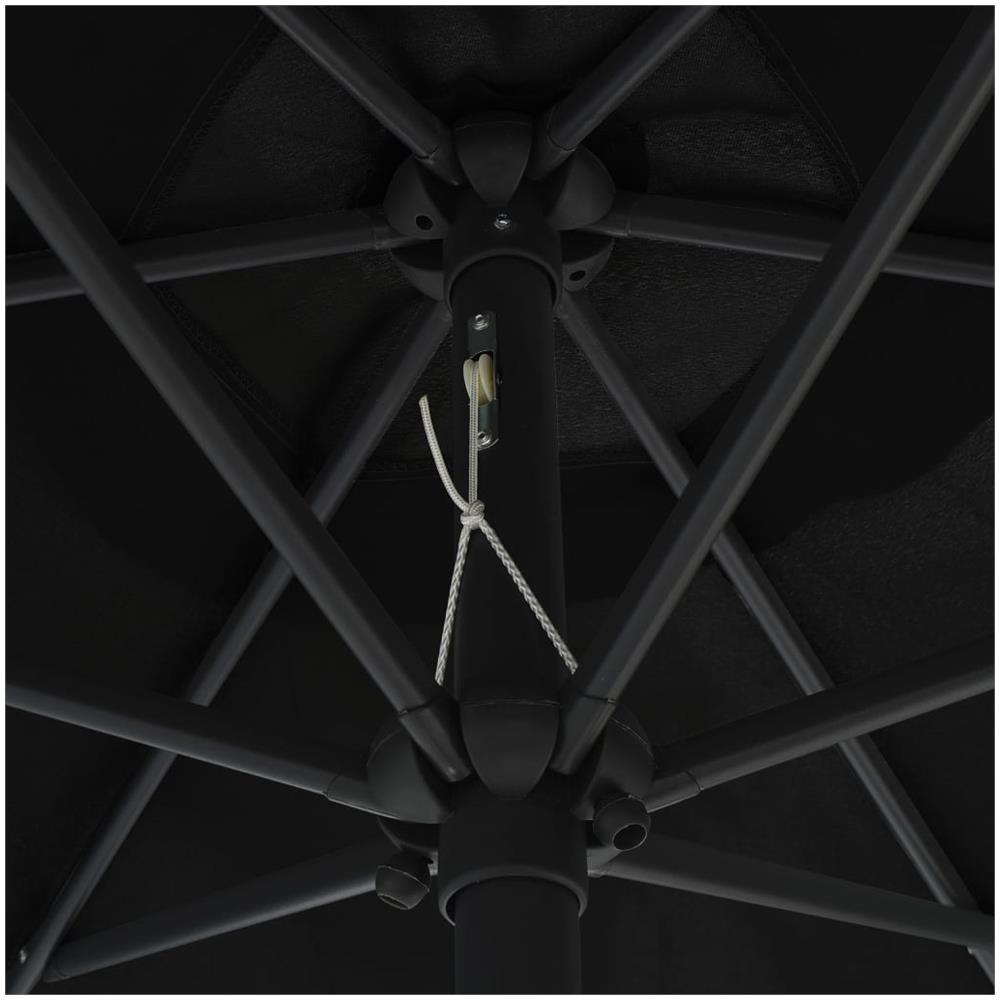 Ombrellone da Esterni con Palo in Alluminio 270x246 cm Nero - Foto 2
