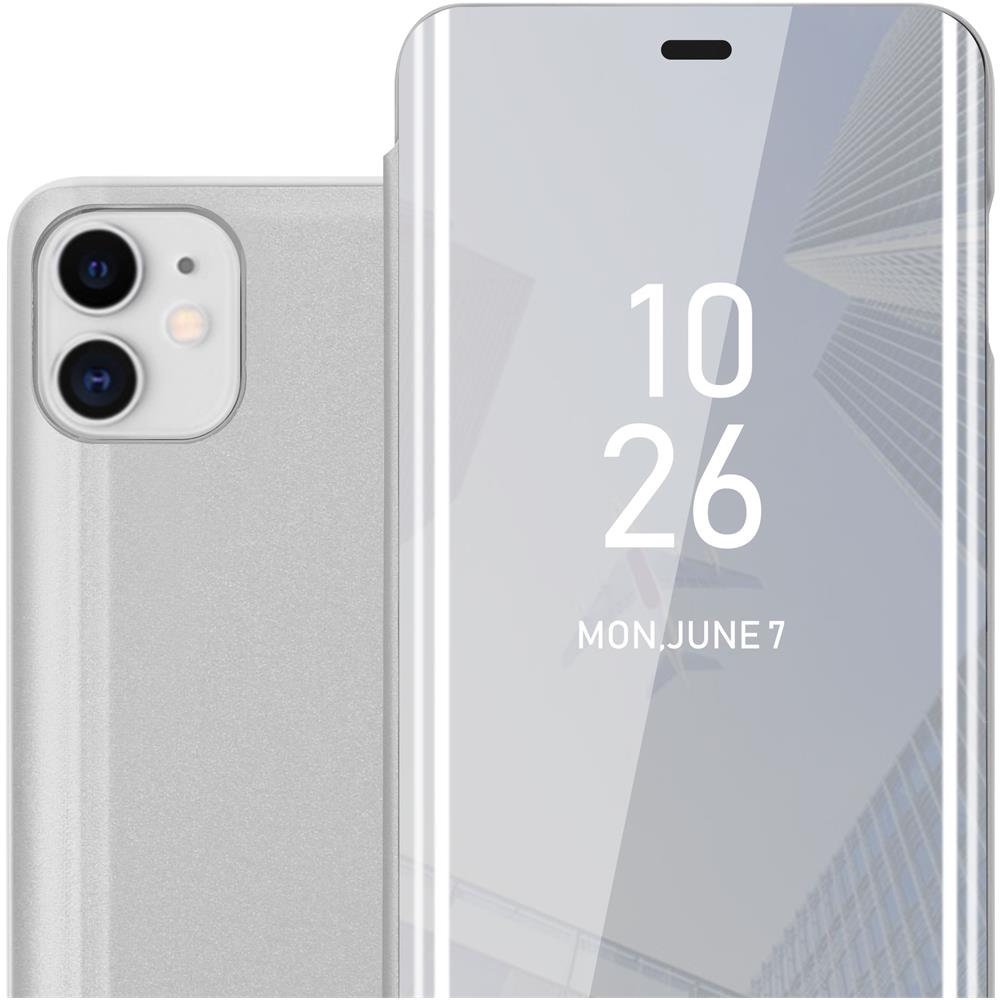 Cadorabo Custodia Compatibile Con Apple Iphone 11 In Agata Argento - Clear View Specchio Coperchio Protettivo Con Funzione Di Supporto Protezione A 360 Gradi - Foto 1
