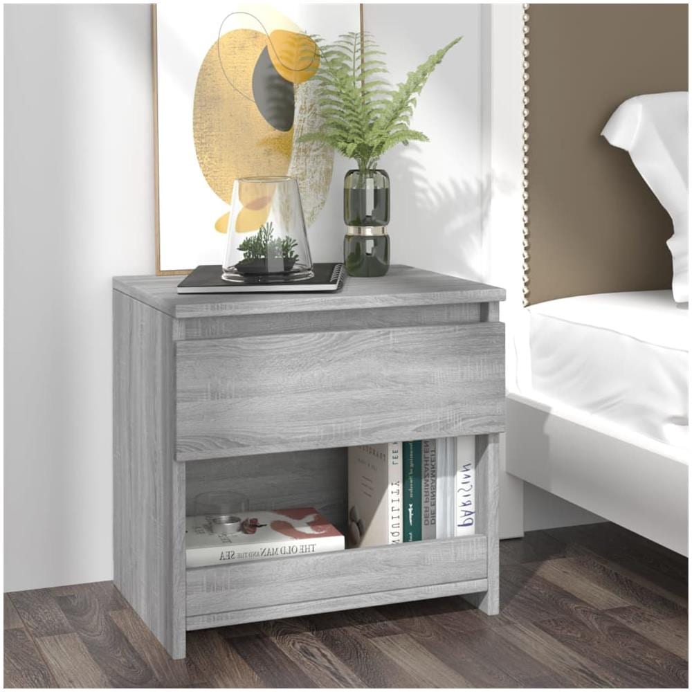 Comodini Rovere Grigio 2pz 40x30x39 Cm Legno Ingegnerizzato - Foto 2