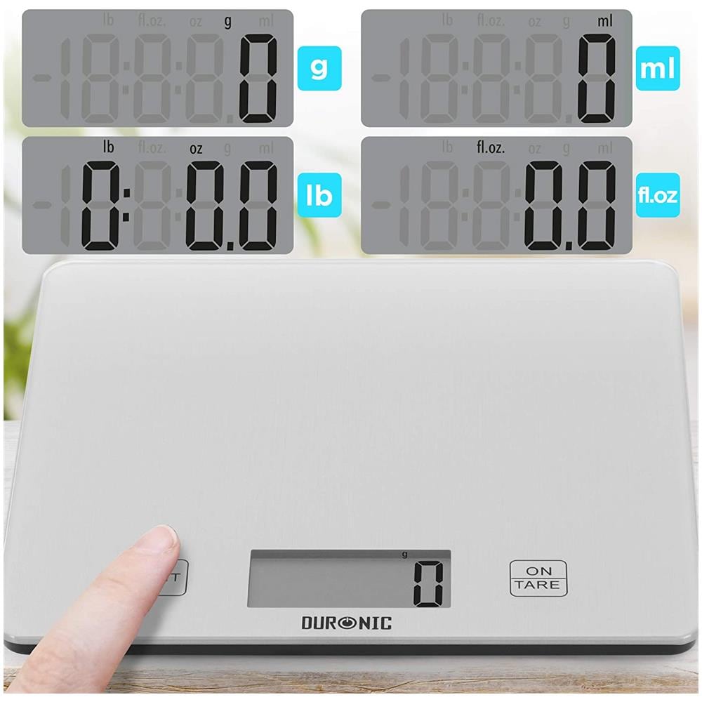 Ks1080 Bilancia Da Cucina | Bilancia Ad Alta Precisione Con Display Digitale | Portata 1g / 5 Kg | Piattaforma In Vetro Argento | Funzione Tara | Ideale Per Cucina E Pasticceria - Foto 2