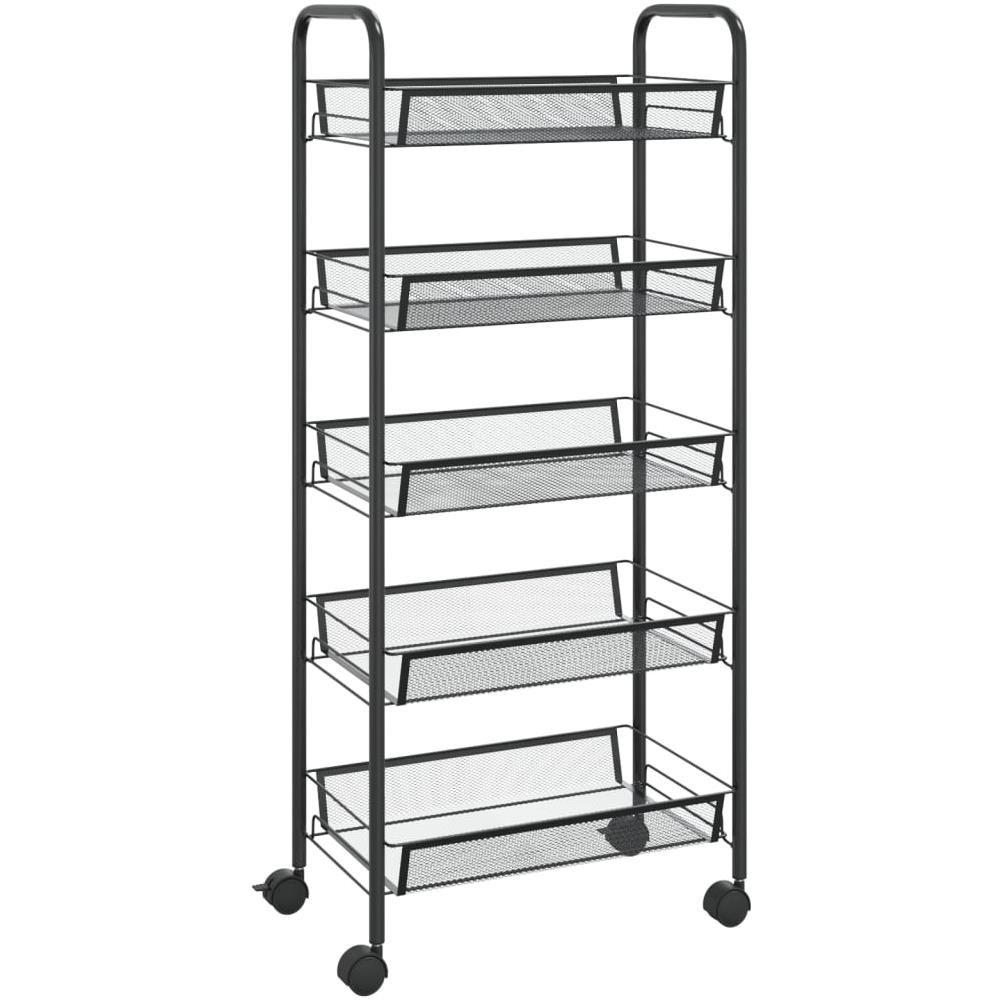 Carrello Da Cucina Con 5 Ripiani Nero 46x26x105 Cm In Ferro - Foto 2