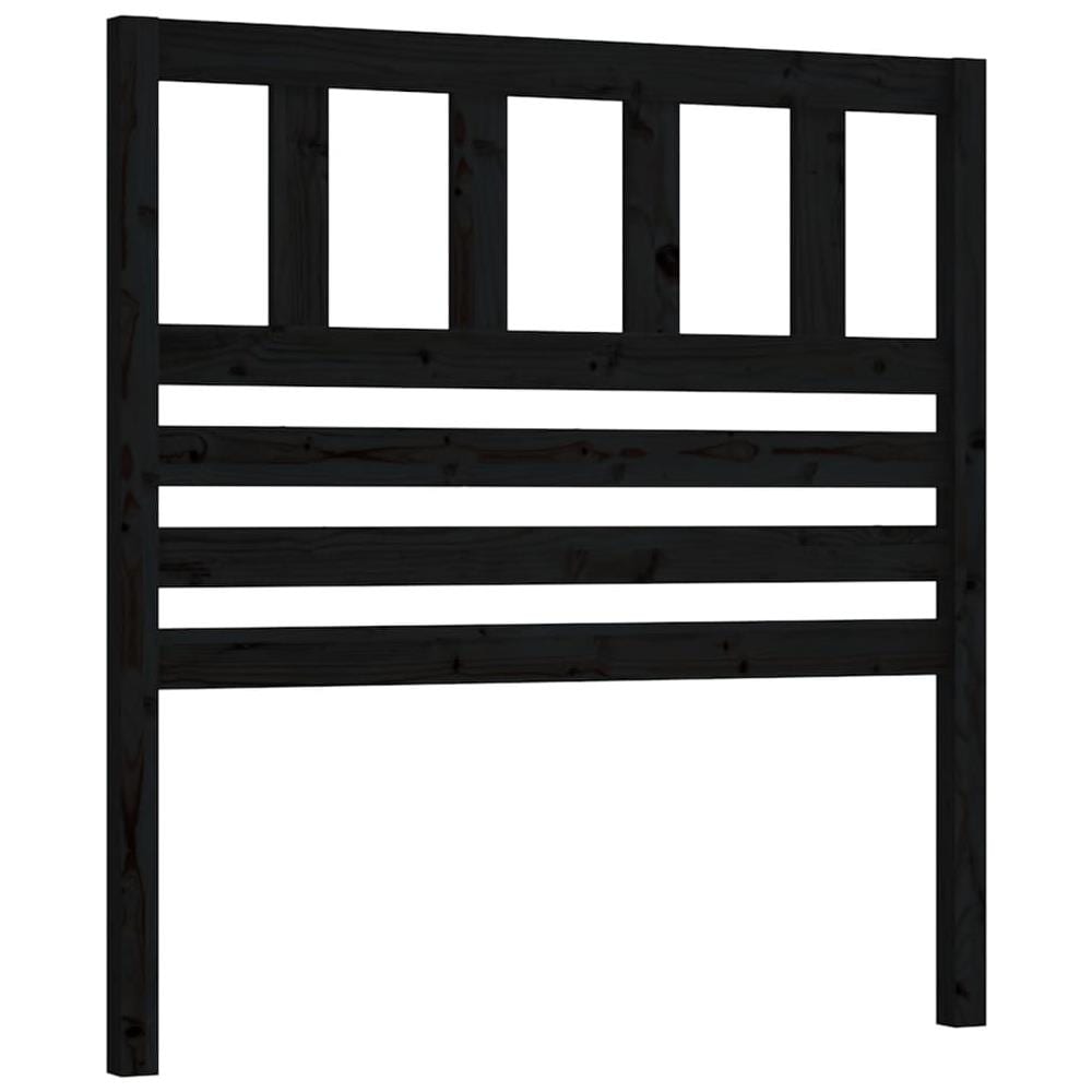 Testiera Per Letto Nera 96x4x100 Cm In Legno Massello Di Pino - Foto 2