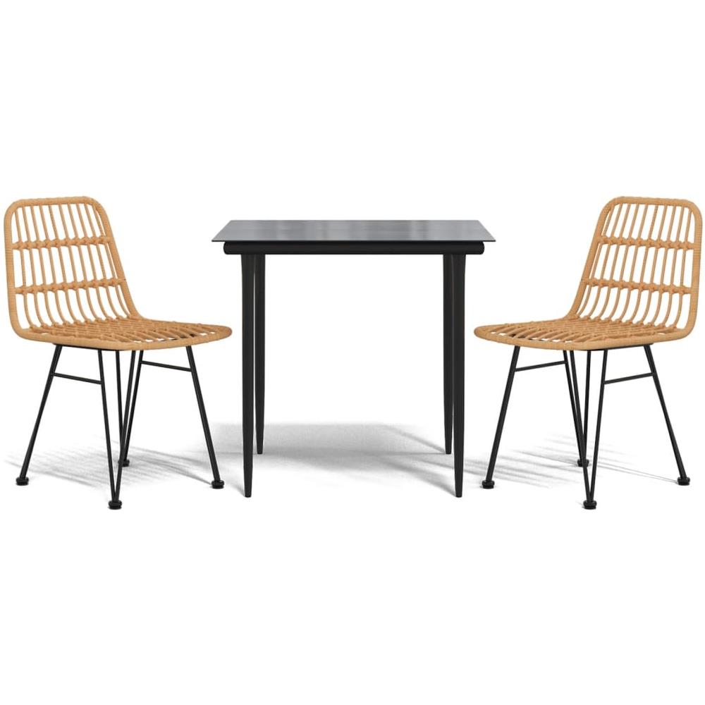 Set Da Pranzo Da Giardino 3 Pz In Polyrattan - Foto 2