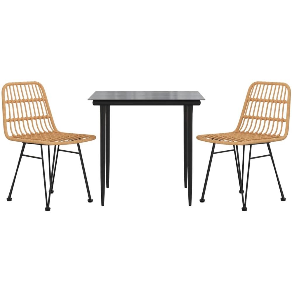 Set Da Pranzo Da Giardino 3 Pz In Polyrattan - Foto 3