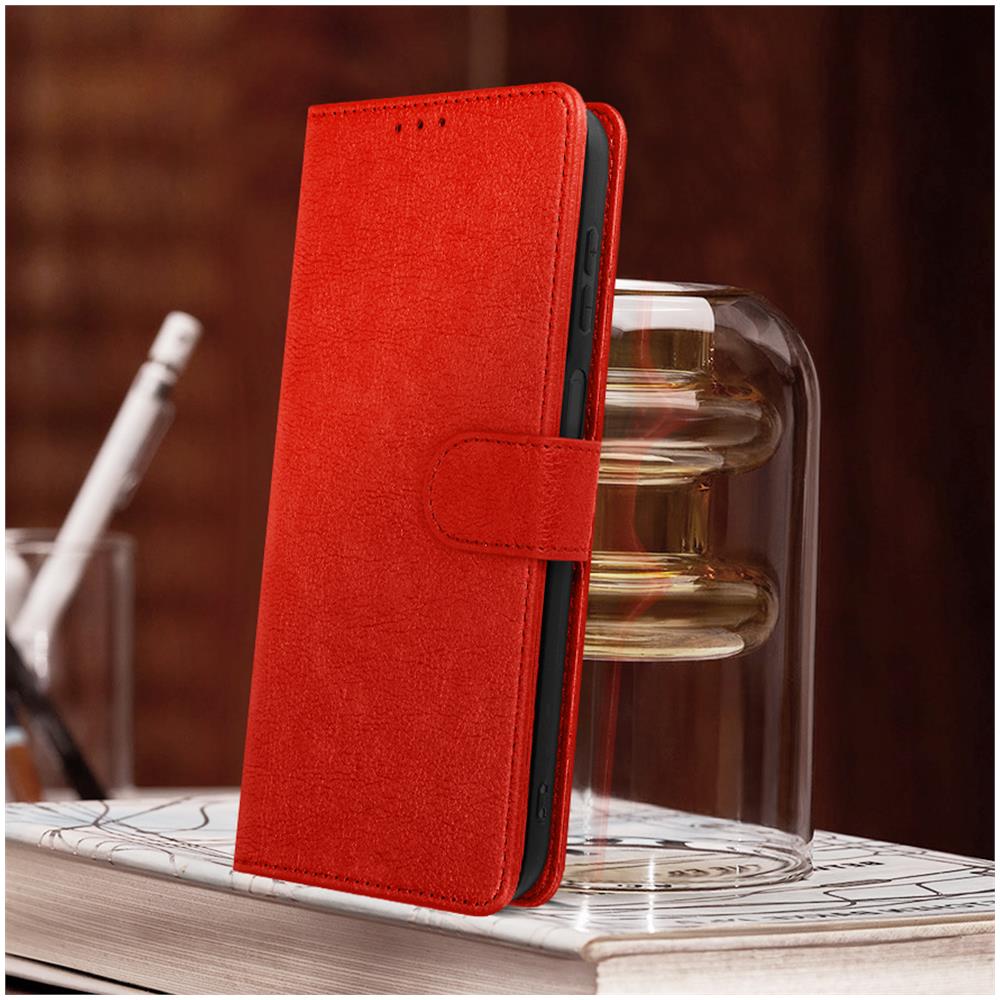 Custodia Per Samsung Galaxy Xcover 6 Pro, Portacarte E Funzione Supporto Rossa - Foto 2