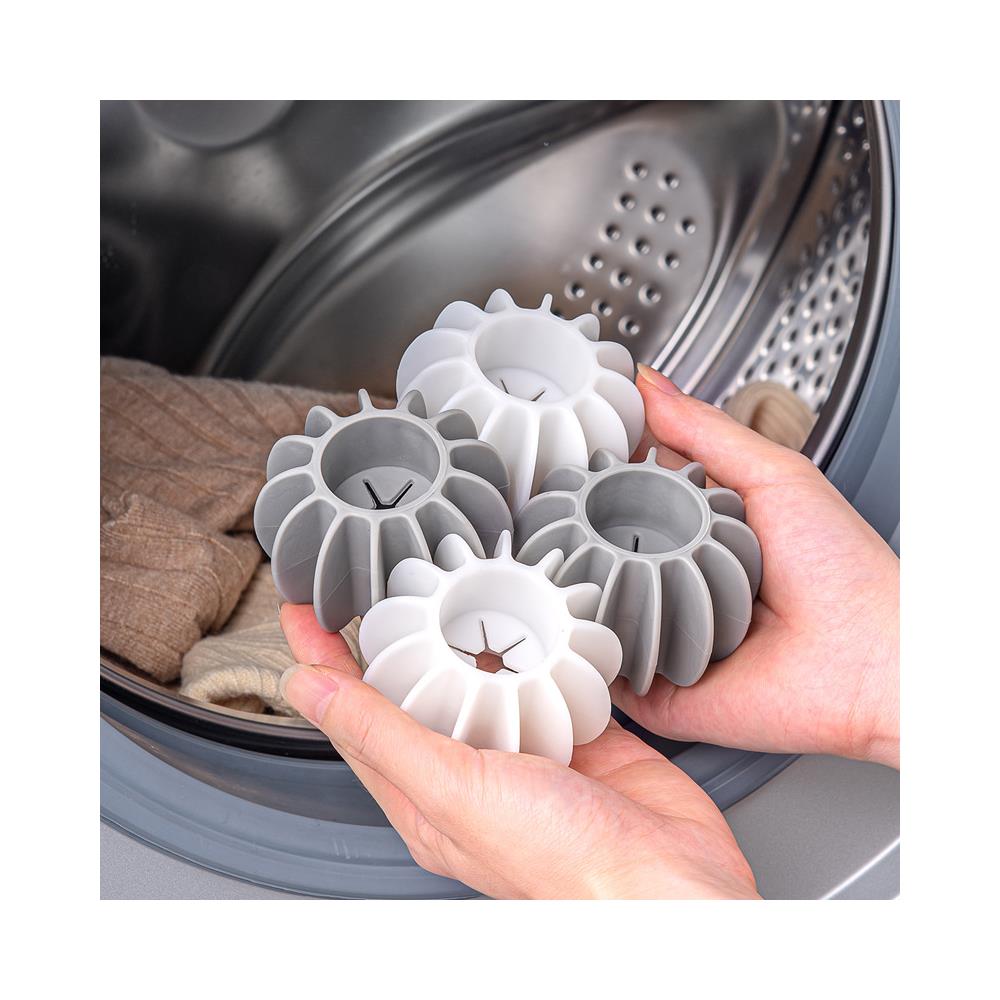 Palla Per Lavatrice Anti-avvolgimento Palla Per Asciugatrice Riutilizzabile Confezione Da 6 Bianco - Foto 2