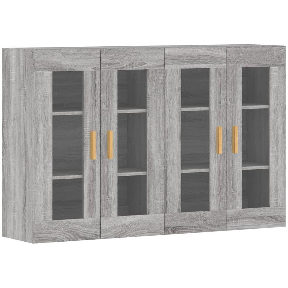 Armadietti A Parete 2 Pz Grigio Sonoma In Legno Multistrato - Foto 1