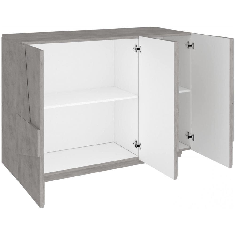 Mobile Da Ingresso Elia, Entratina Moderna Multifunzione, Armadietto Multiuso Per Atrio, 100% Made In Italy, Cm 121x38h86, Ardesia - Foto 4