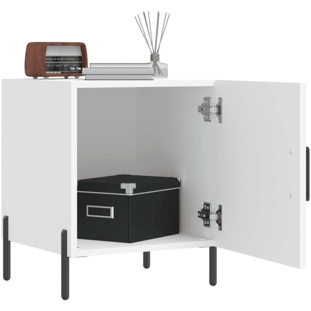 Comodino Bianco 40x40x50 Cm In Legno Multistrato - Foto 3