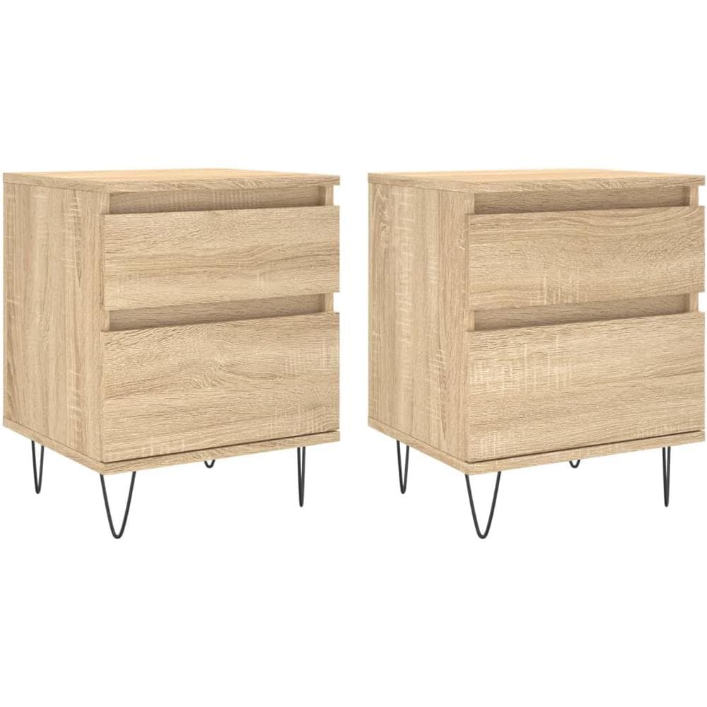 Comodini 2pz Rovere Sonoma 40x35x50 Cm In Legno Multistrato - Foto 2