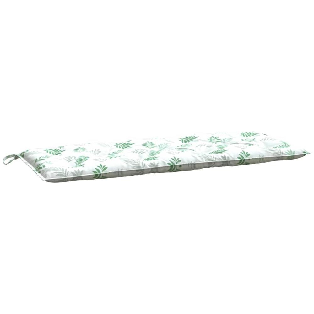 Cuscino Panca Giardino Con Motivo A Foglie 120x50x7 Cm Tessuto - Foto 2