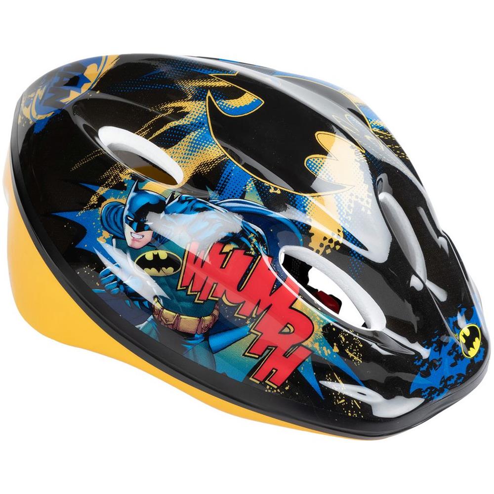 Casco Ciclo Bambino Batman Bici Bicicletta 52-56 Cm Supereroi Uomo Pipistrello Protezione Giallo Nero - Foto 1